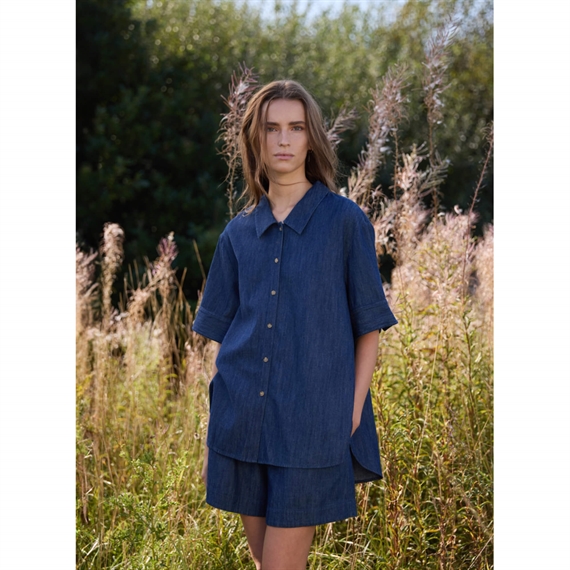 Heartmade Matea Skjorte, Dark Blue 